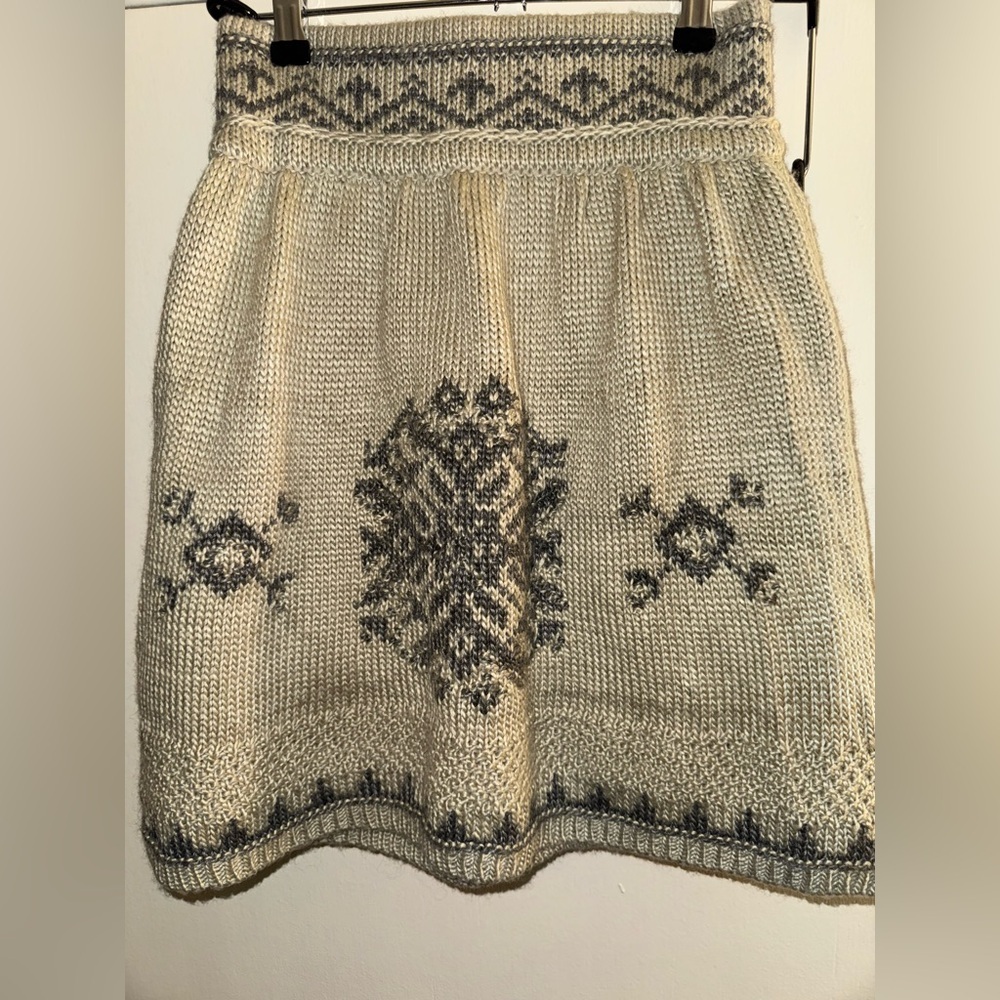 S•DEER Concept Paris Fair Isle Nordic Wool Knit Skirt XS